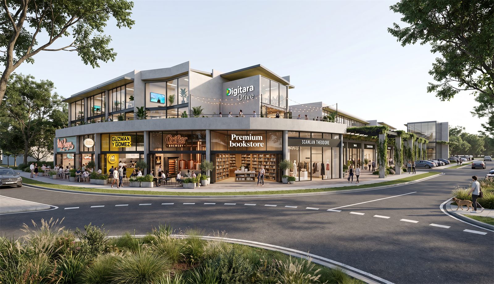 Two Eagles — development application imagery for a mixed-use scheme